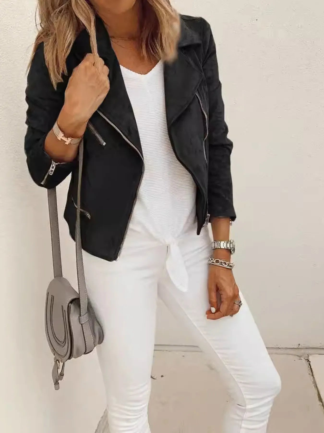 Comfortable Full Zip Long Sleeve Coat
