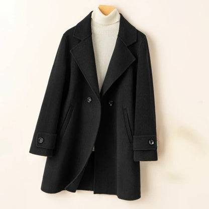Warm Women's Double Breasted Mid Length Coat