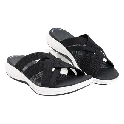 Airy summer shoes with orthopedic footbed & cushioning – Riva-Black-3-Nora Luxe