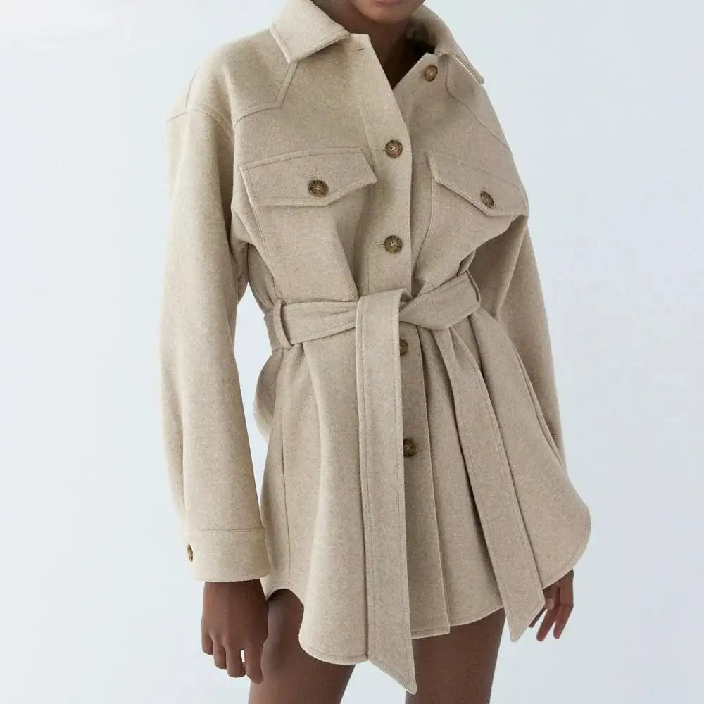 Warm Oversized Wool Wrap Coat