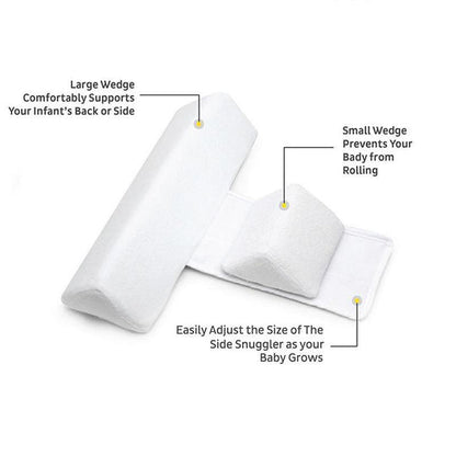 Anti-Roll Adjustable Baby Pillow – Cudlo-White-The Livary