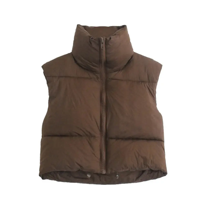 Women's Short Puffer Down Vest - EasyApparels