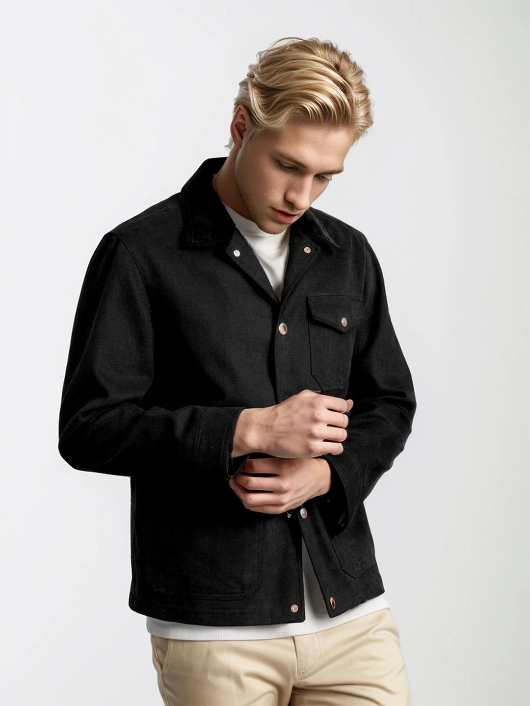 Timeless Mens Button Down Coat