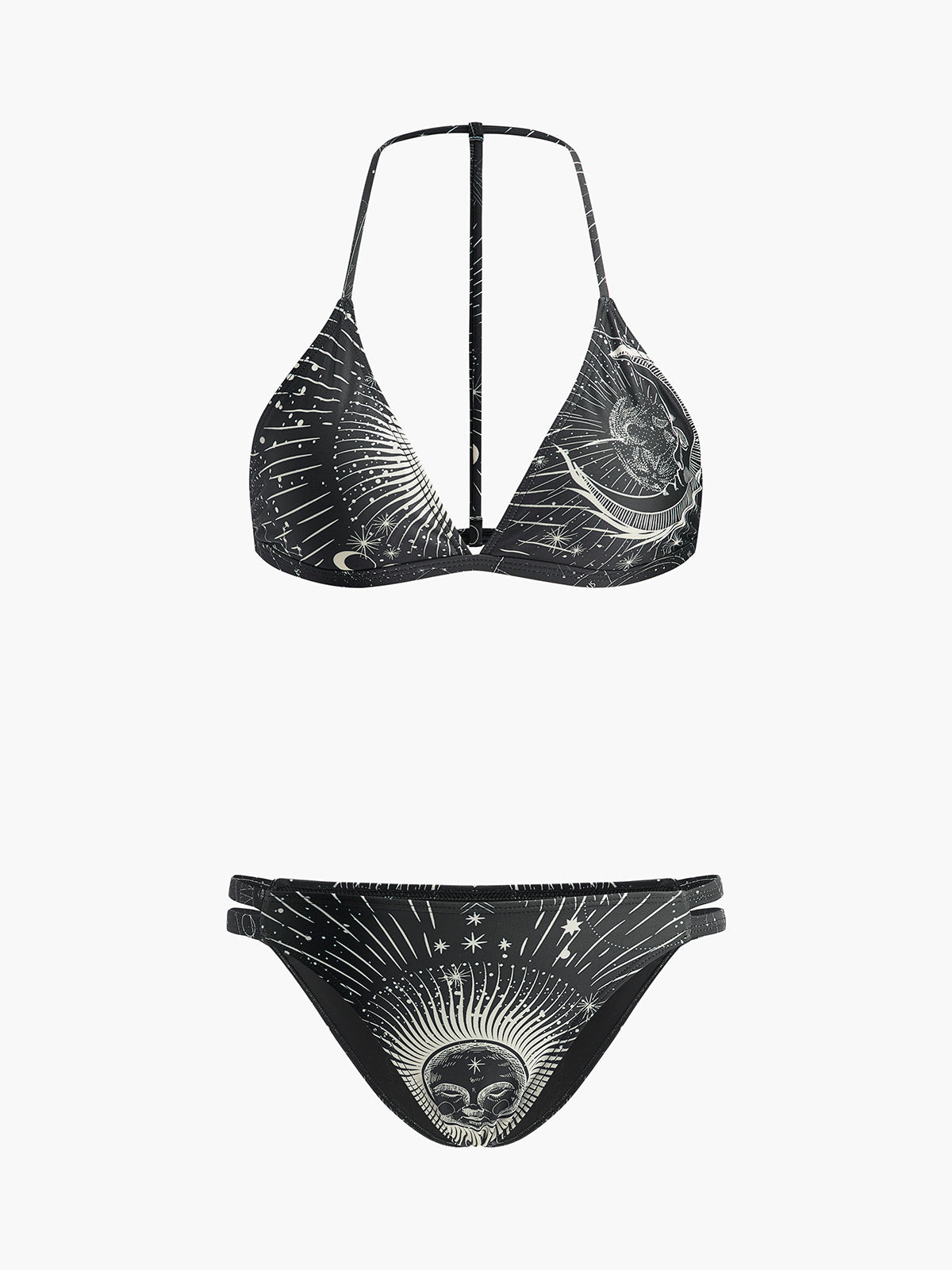 Celestial Graphic Halter Swimsuit Set - EasyApparels