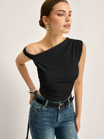 Unique Cut Out Textured Women's Top
