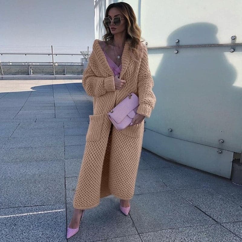 Cozy Oversized Cardigan with Big Pockets - EasyApparels