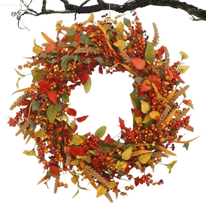 Autumn Wreath - AmberLeaf-13.78 in-Nora Luxe