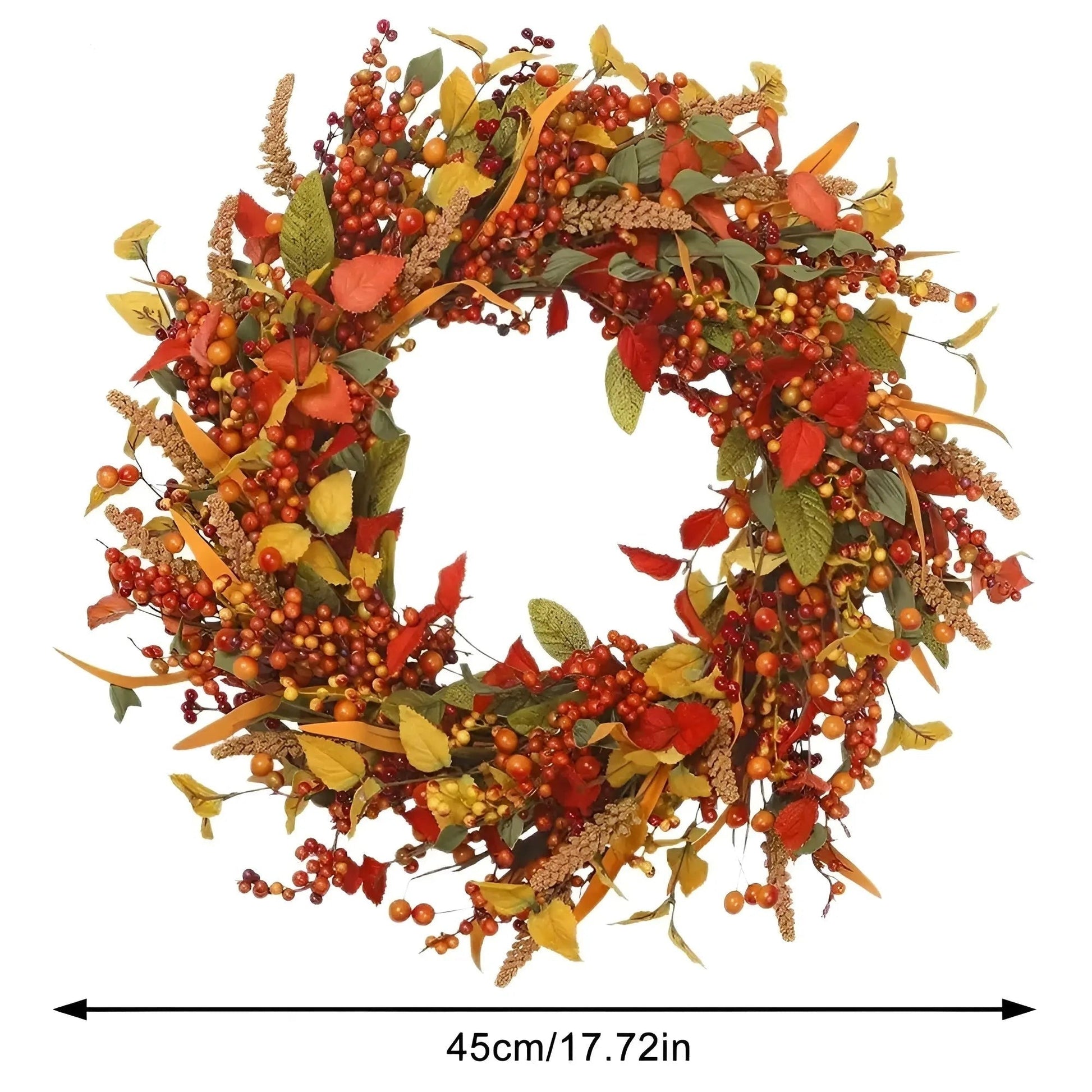 Autumn Wreath - AmberLeaf-17.72 in-Nora Luxe