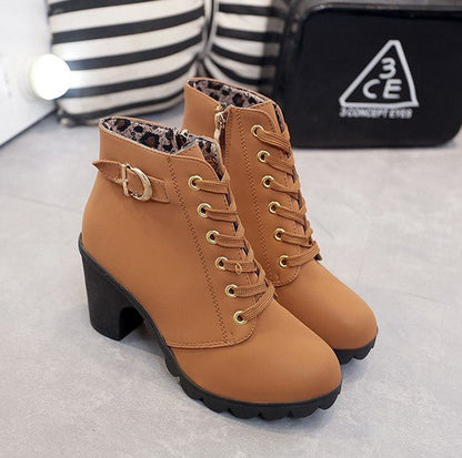 Casual Low Heel Ankle Boots