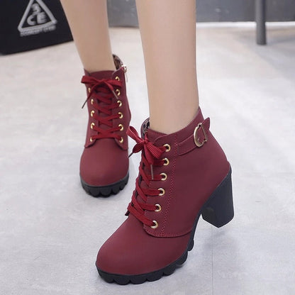 Casual Low Heel Ankle Boots