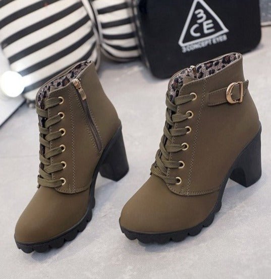 Casual Low Heel Ankle Boots