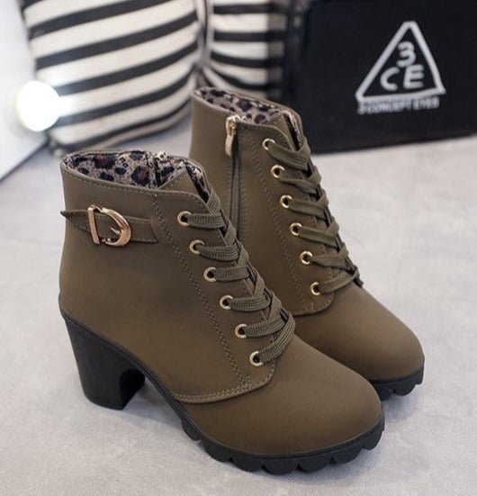 Casual Low Heel Ankle Boots