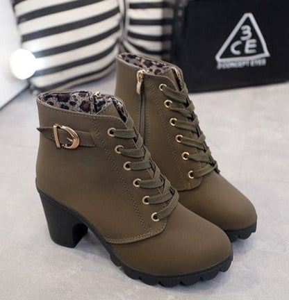 Casual Low Heel Ankle Boots
