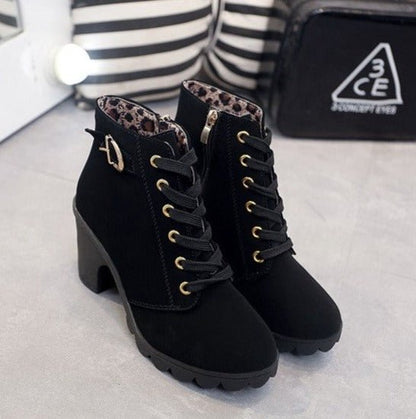Casual Low Heel Ankle Boots