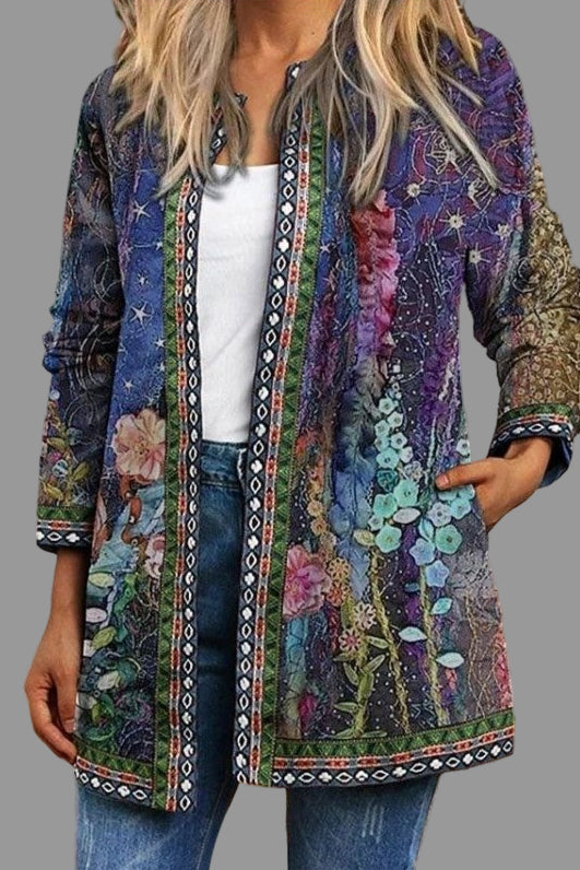 Comfy Chic Floral Open Cardigan - Vossary