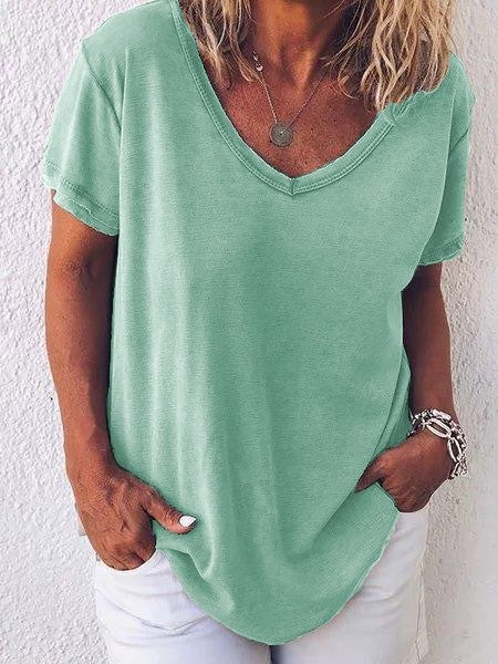 Comfy Women's V-Neck Short Sleeve Tee