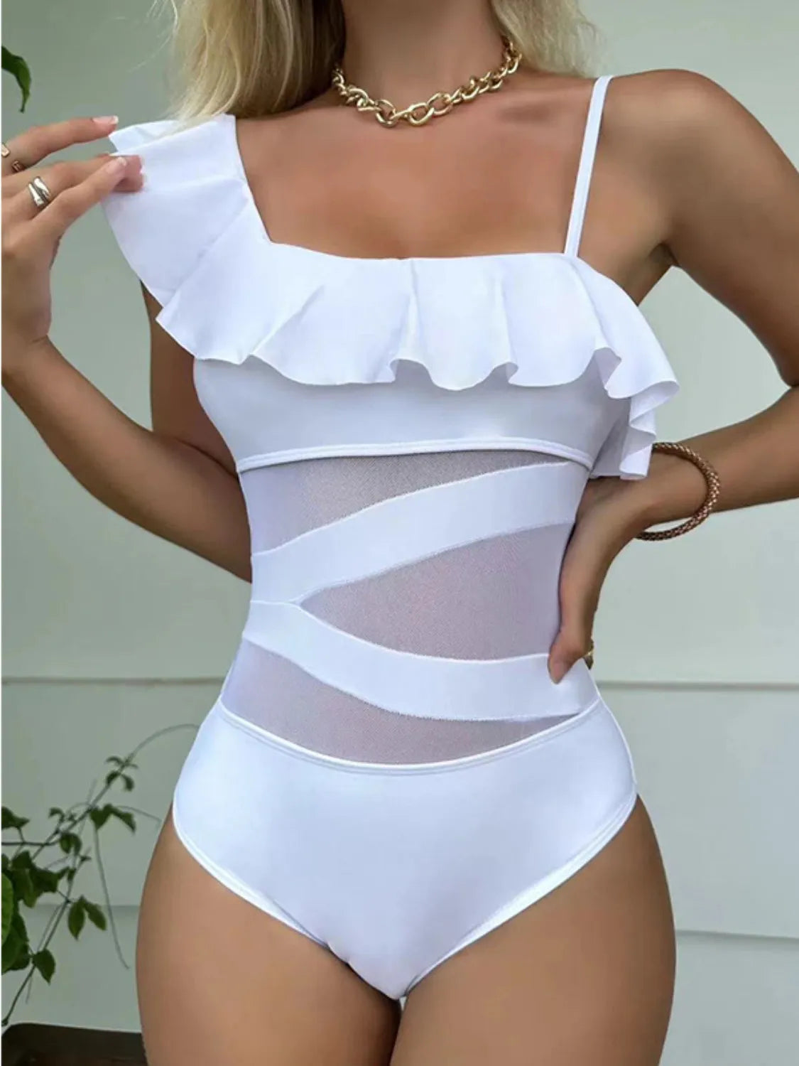 Flattering Off-The-Shoulder Swimsuit - EasyApparels