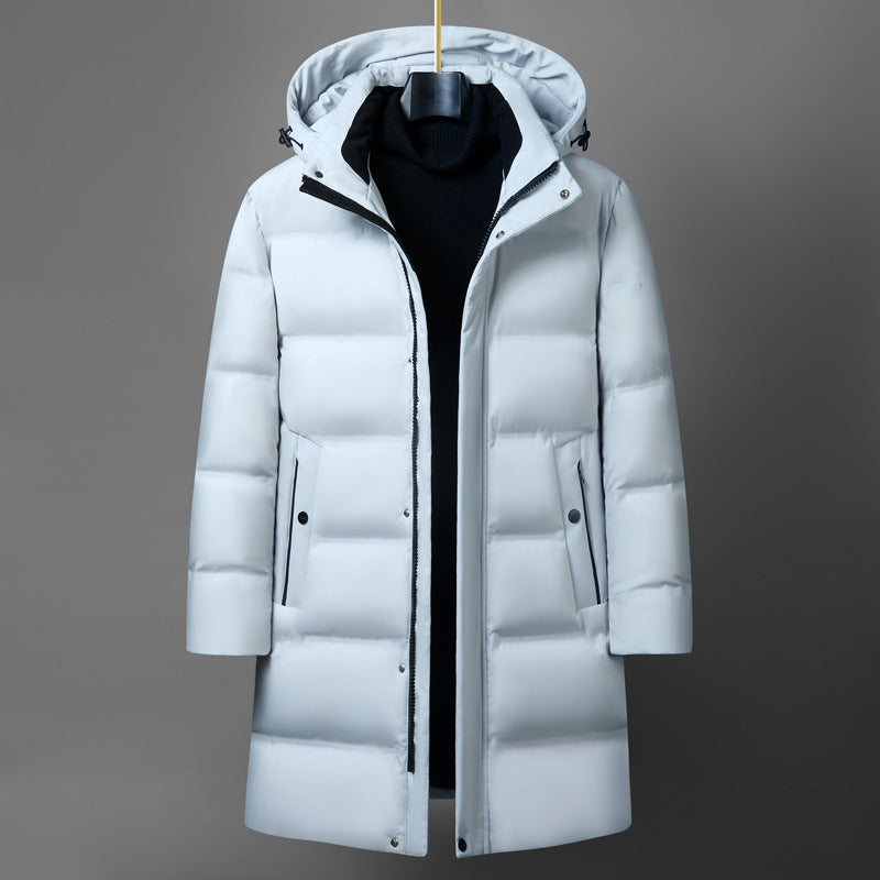 Warm Men's Down Parka Coat - Waterproof Polyester