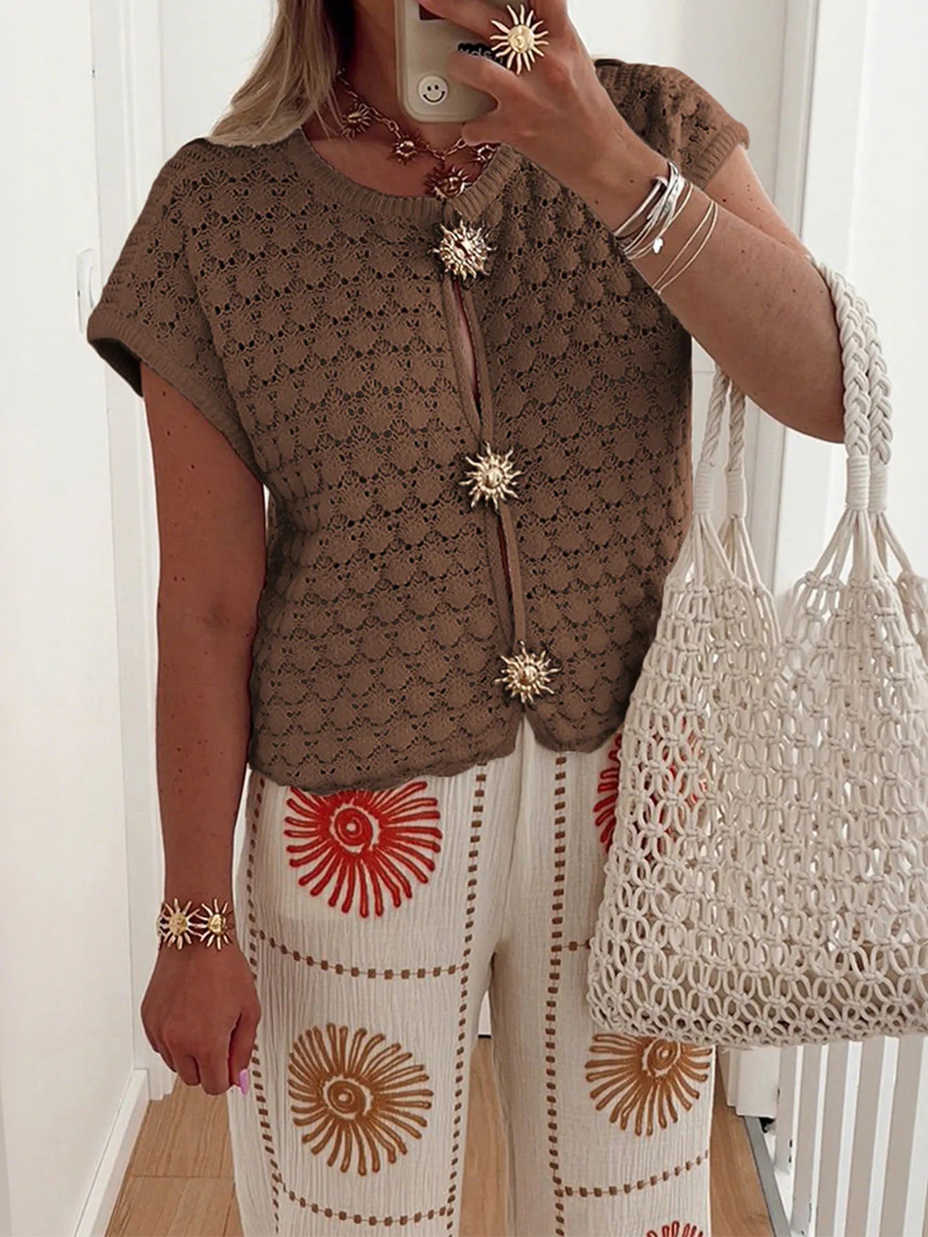 Soft Open Front Crochet Sweater Cardigan