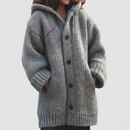 Cozy Oversized Wool Cardigan with Button Pockets