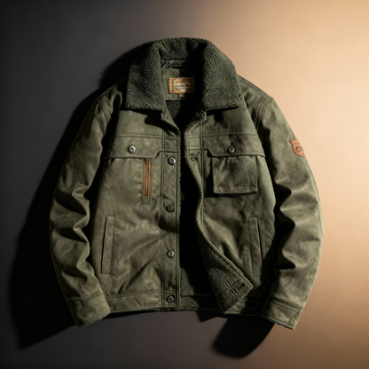Warm Suede Leather Fleece Jacket