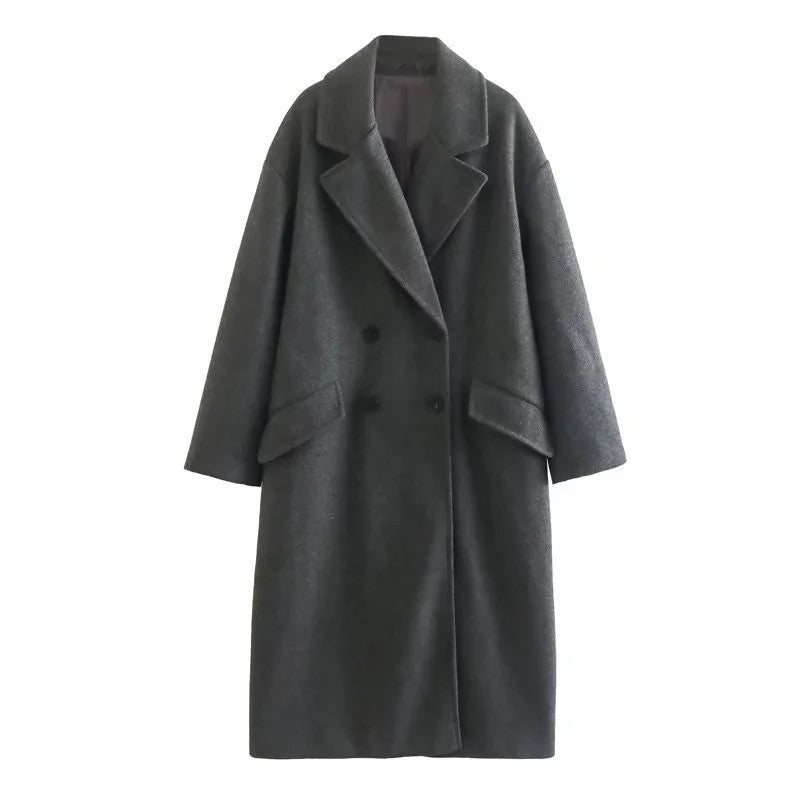 Large Women's Double Breasted City Coat