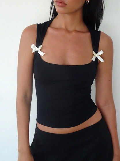 Fashionable Ruffled Neckline Crop Top - EasyApparels