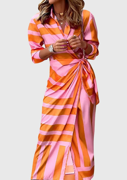 Chic Floral Wrap Around Dress