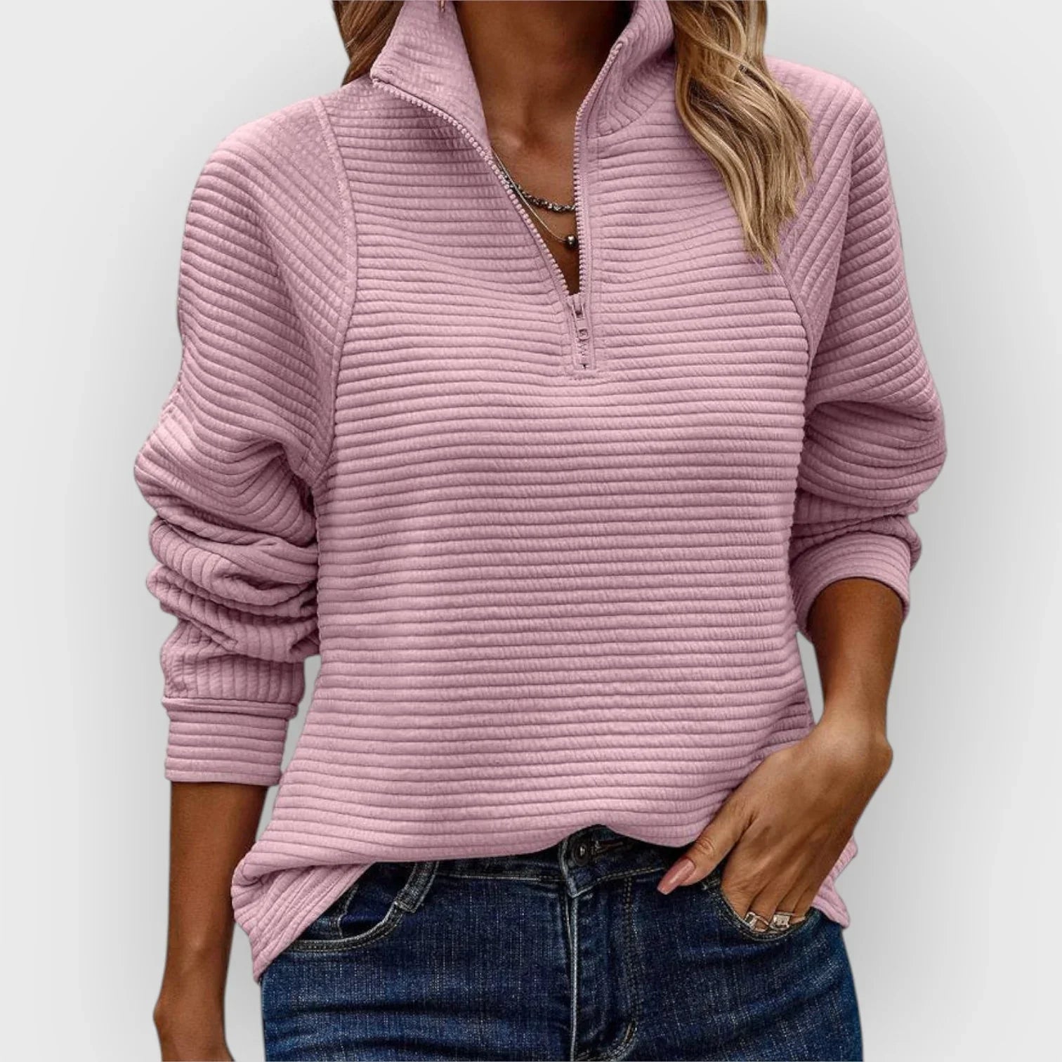 Women's Fleece Half Zip Sweater - Vossary