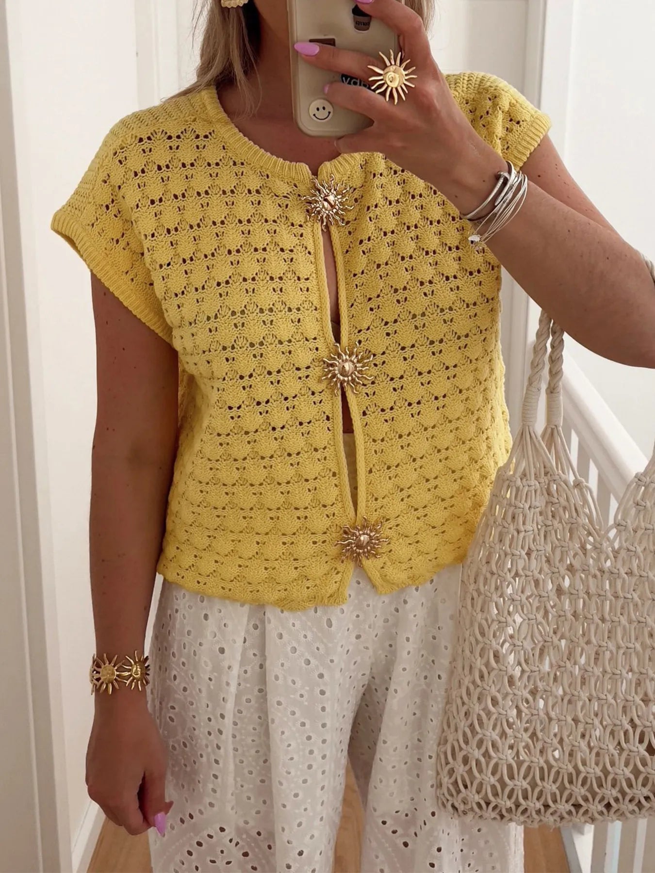 Soft Open Front Crochet Sweater Cardigan