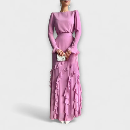 Elegant Fitted Prom Dress with 3D Floral Details