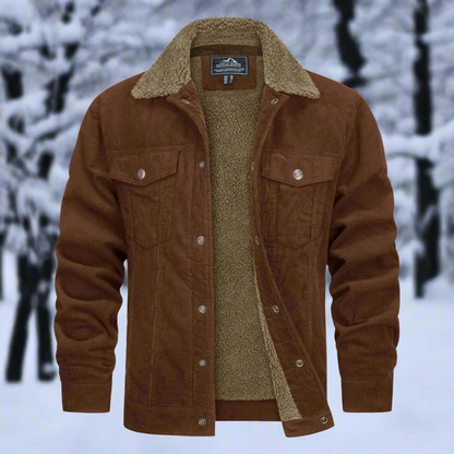 Rugged Corduroy Jacket with Fuzzy Lining