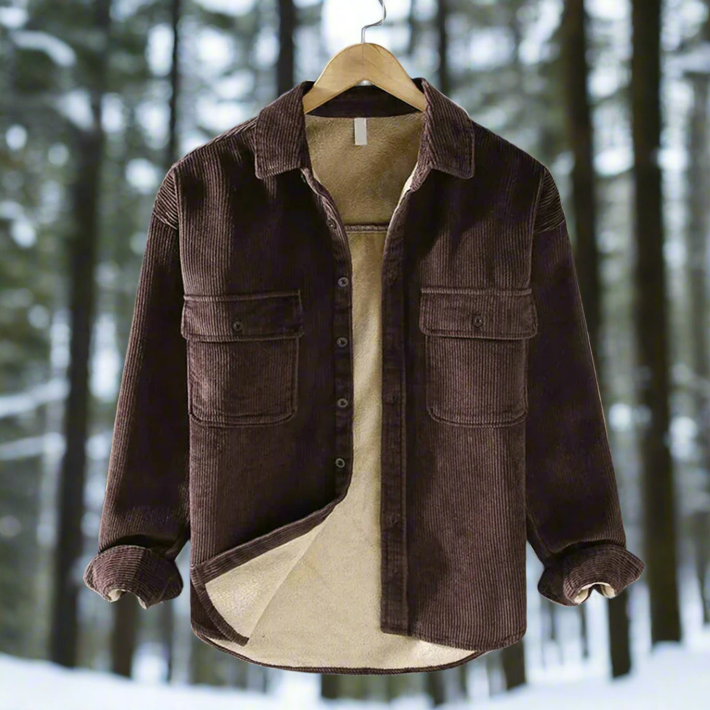 Rugged Cotton Shirt Jacket with Button Front