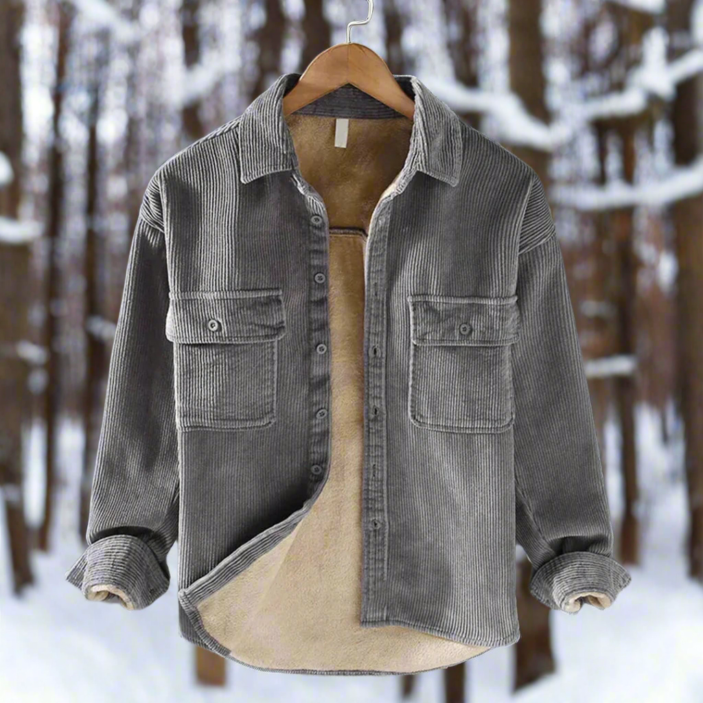 Rugged Cotton Shirt Jacket with Button Front