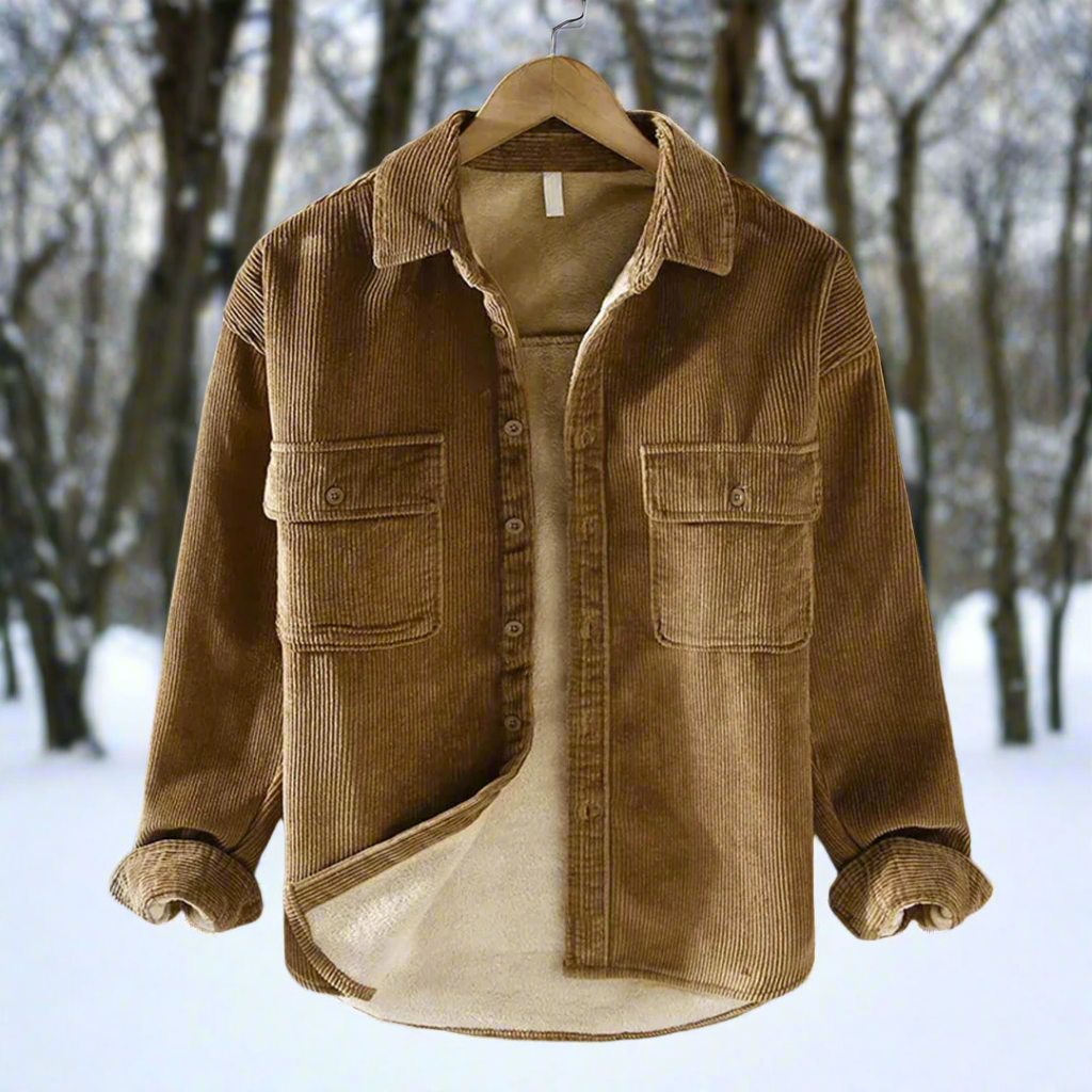 Rugged Cotton Shirt Jacket with Button Front - EasyApparels