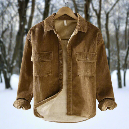 Rugged Cotton Shirt Jacket with Button Front - EasyApparels