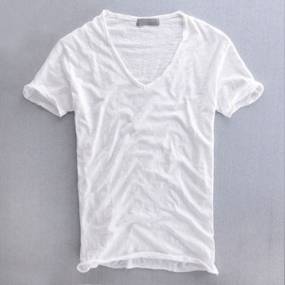 Comfortable V-Neck Men's Short Sleeve Tee