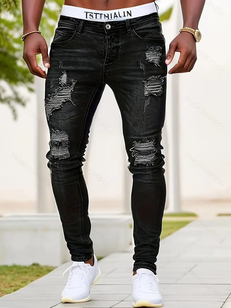 Trendy Ripped Slim Fit Jeans