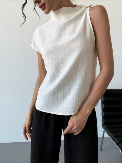 Sleek Round Neck Plain Tank Top