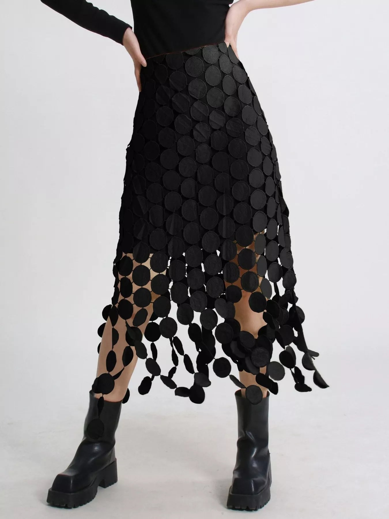 Trendy Mid Length Flared Skirt