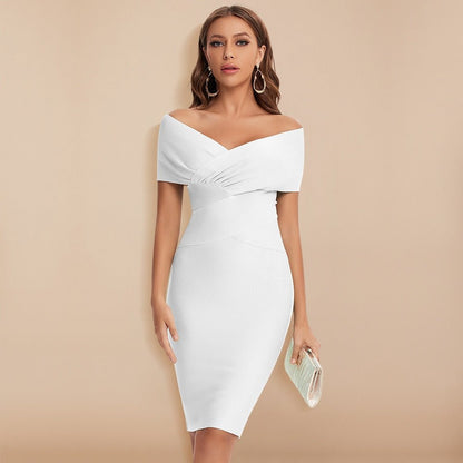 Feminine Fit Off Shoulder Mini Dress