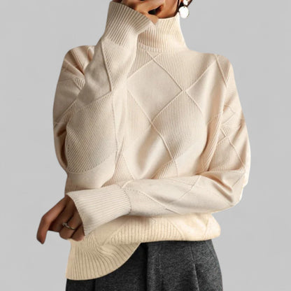 Ladies' Colorful Winter Knit Turtleneck Sweater