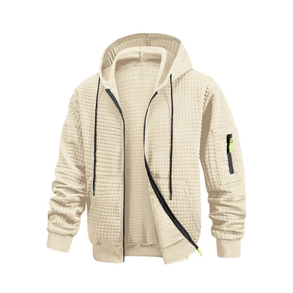Soft Textured Waffle Hooded Sweatshirt