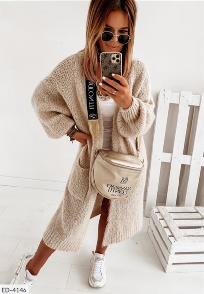 Soft Women's Oversized Open Front Winter Cardigan