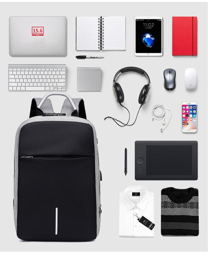 Secure Laptop Backpack with Hidden Pockets and USB Port