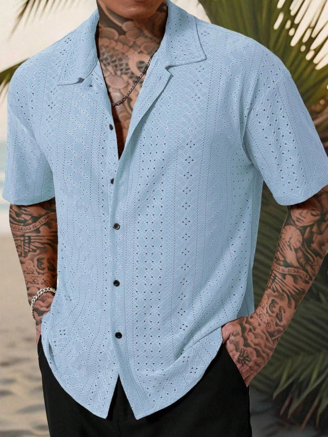 Relaxed Fit Men's Classic Button Shirt - Vossary