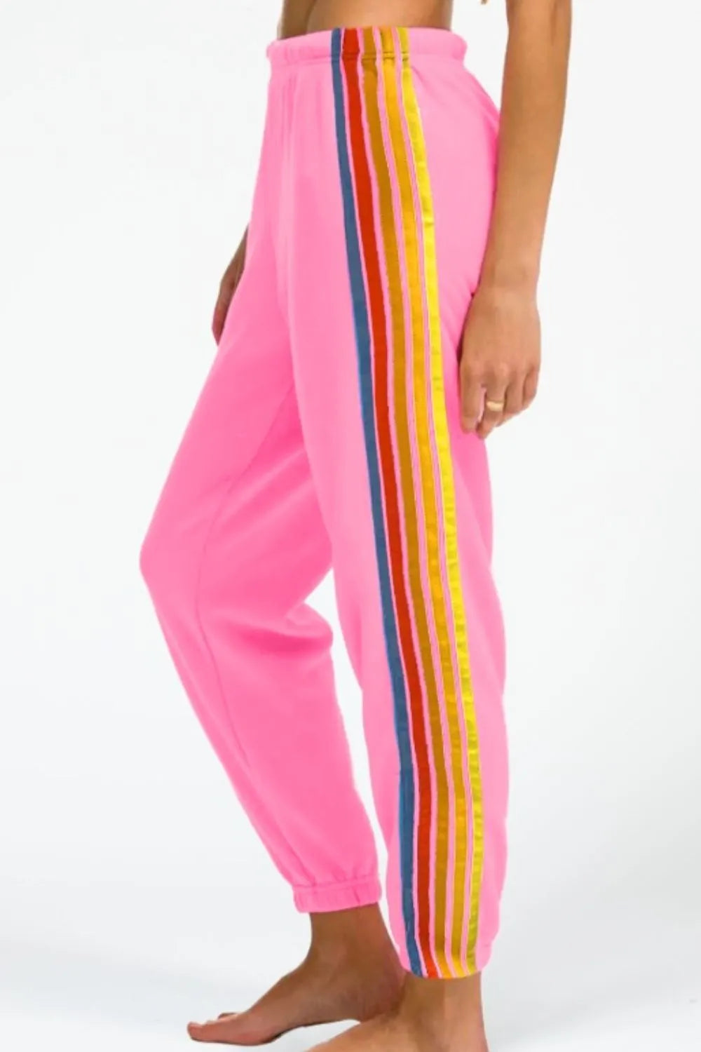 Colorful Stripe Stretchy Fitness Pants - EasyApparels