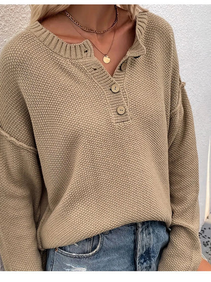 Classic Crew Neck Long Sleeve Sweater Top