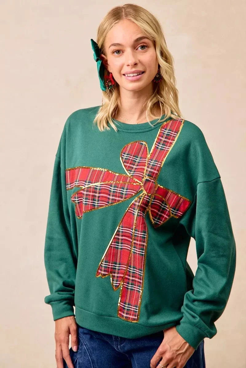 Cozy Plaid Holiday Fleece Sweatshirt - EasyApparels