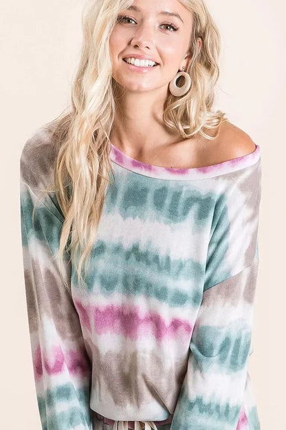Colorful Dyed Fleece Crew Neck Sweatshirt